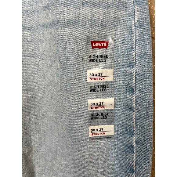 Levi Strauss Levi's High Rise Wide Leg Ankle Jeans Light Wash Denim Size 30 NEW - Picture 7 of 16